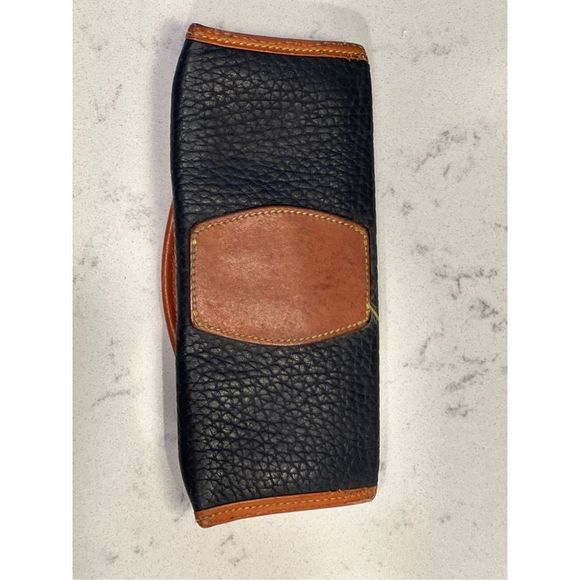 Vintage Dooney & Bourke Women\'s Black Brown Pebbled Leather Duck Glasses Case main image 6